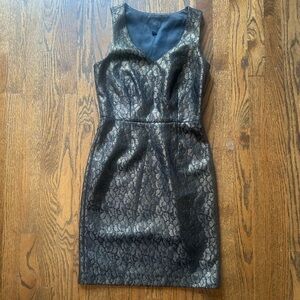 Banana Republic Elegant Black Metallic Lace Dress